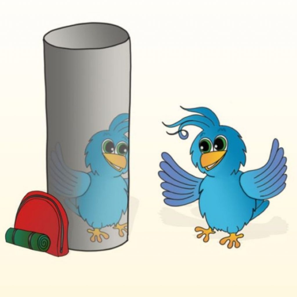 Tommy mustert seine Flügel, Kinderbuch Tommy will los